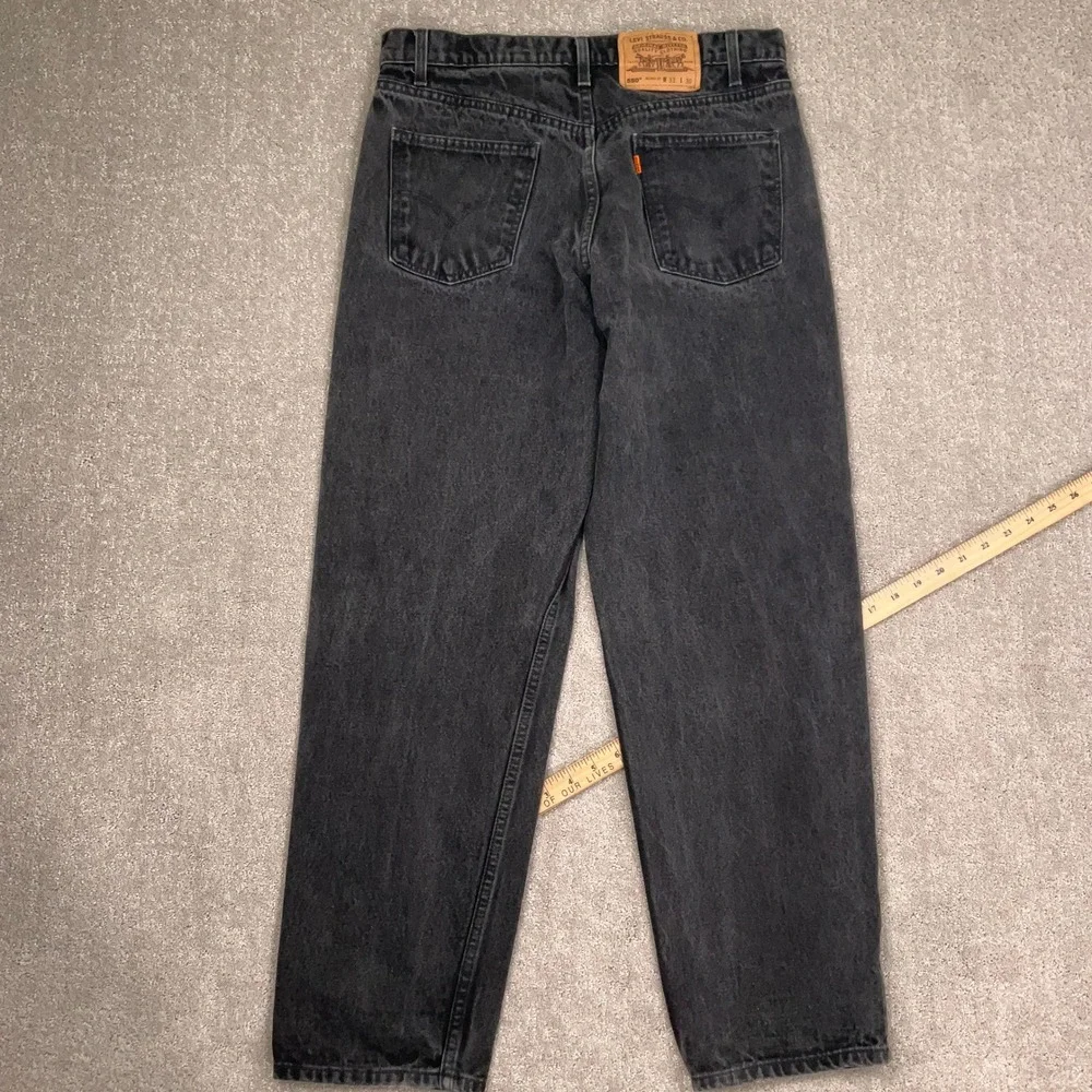 Levis 550‎ Jeans Mens 33W 30L Charcoal Wash Orange Tab Relaxed Fit  Denim Pants